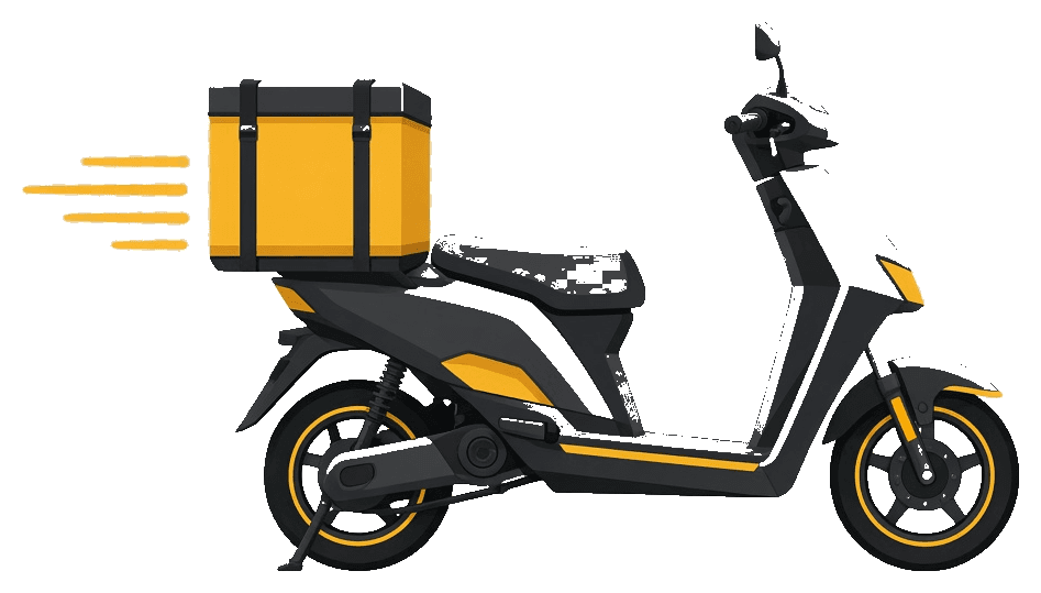 Delivery scooter with cargo box